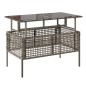 vidaXL Set sofás jardín 4 pzas y cojines ratán sintético vidrio gris vidaXL Set sofás jardín 4 pzas y cojines ratán sintético vidrio gris
