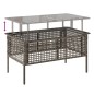vidaXL Set sofás jardín 4 pzas y cojines ratán sintético vidrio gris vidaXL Set sofás jardín 4 pzas y cojines ratán sintético vidrio gris