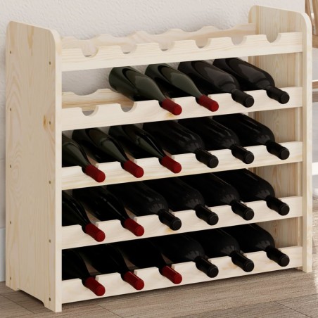 vidaXL Botellero madera maciza de pino 67,5x25x60 cm
