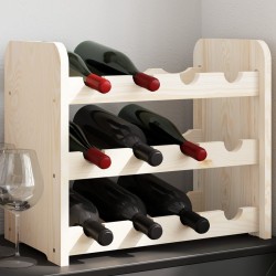 vidaXL Botellero madera maciza de pino 43x25x37 cm