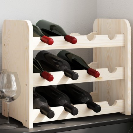 vidaXL Botellero madera maciza de pino 43x25x37 cm