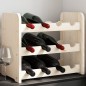 vidaXL Botellero madera maciza de pino 43x25x37 cm