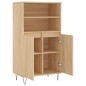 vidaXL Aparador alto madera contrachapada color roble 60x36x110 cm vidaXL Aparador alto madera contrachapada color roble 60x36x110 cm