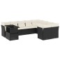 vidaXL Set de sofás de jardín 10 pzas cojines ratán sintético negro vidaXL Set de sofás de jardín 10 pzas cojines ratán sintético negro