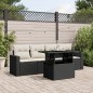 vidaXL Set de muebles de jardín 5 pzas y cojines ratán sintético negro vidaXL Set de muebles de jardín 5 pzas y cojines ratán sintético negro