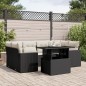 vidaXL Set de sofás de jardín 7 pzas con cojines ratán sintético negro vidaXL Set de sofás de jardín 7 pzas con cojines ratán sintético negro