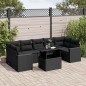 vidaXL Set de sofás de jardín 8 piezas y cojines ratán sintético negro vidaXL Set de sofás de jardín 8 piezas y cojines ratán sintético negro