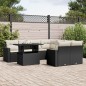 vidaXL Set de sofás de jardín 8 piezas y cojines ratán sintético negro vidaXL Set de sofás de jardín 8 piezas y cojines ratán sintético negro