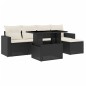 vidaXL Set de sofás de jardín 6 piezas y cojines ratán sintético negro vidaXL Set de sofás de jardín 6 piezas y cojines ratán sintético negro