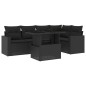 vidaXL Set de sofás de jardín 6 piezas y cojines ratán sintético negro vidaXL Set de sofás de jardín 6 piezas y cojines ratán sintético negro