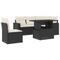 vidaXL Set de sofás de jardín 6 piezas y cojines ratán sintético negro vidaXL Set de sofás de jardín 6 piezas y cojines ratán sintético negro
