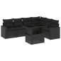 vidaXL Set de sofás de jardín 7 pzas con cojines ratán sintético negro