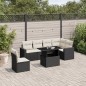 vidaXL Set de sofás de jardín 7 pzas con cojines ratán sintético negro vidaXL Set de sofás de jardín 7 pzas con cojines ratán sintético negro