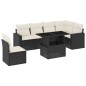 vidaXL Set de sofás de jardín 7 pzas con cojines ratán sintético negro vidaXL Set de sofás de jardín 7 pzas con cojines ratán sintético negro