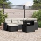 vidaXL Set de sofás de jardín 7 pzas con cojines ratán sintético negro vidaXL Set de sofás de jardín 7 pzas con cojines ratán sintético negro