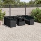 vidaXL Set de sofás de jardín 10 pzas cojines ratán sintético negro vidaXL Set de sofás de jardín 10 pzas cojines ratán sintético negro