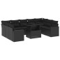 vidaXL Set de sofás de jardín 10 pzas cojines ratán sintético negro vidaXL Set de sofás de jardín 10 pzas cojines ratán sintético negro