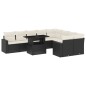 vidaXL Set de sofás de jardín 10 pzas cojines ratán sintético negro vidaXL Set de sofás de jardín 10 pzas cojines ratán sintético negro
