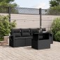 vidaXL Set de muebles de jardín 5 pzas y cojines ratán sintético negro vidaXL Set de muebles de jardín 5 pzas y cojines ratán sintético negro