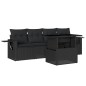 vidaXL Set de muebles de jardín 5 pzas y cojines ratán sintético negro vidaXL Set de muebles de jardín 5 pzas y cojines ratán sintético negro