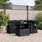 vidaXL Set de muebles de jardín 5 pzas y cojines ratán sintético negro vidaXL Set de muebles de jardín 5 pzas y cojines ratán sintético negro