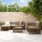 vidaXL Juego de muebles jardín 7 pzas madera maciza pino marrón miel vidaXL Juego de muebles jardín 7 pzas madera maciza pino marrón miel