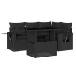 vidaXL Set de muebles de jardín 5 pzas y cojines ratán sintético negro vidaXL Set de muebles de jardín 5 pzas y cojines ratán sintético negro
