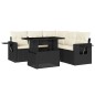 vidaXL Set de sofás de jardín 6 piezas y cojines ratán sintético negro vidaXL Set de sofás de jardín 6 piezas y cojines ratán sintético negro