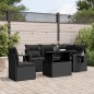 vidaXL Set de sofás de jardín 6 piezas y cojines ratán sintético negro vidaXL Set de sofás de jardín 6 piezas y cojines ratán sintético negro