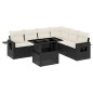 vidaXL Set de sofás de jardín 7 pzas con cojines ratán sintético negro vidaXL Set de sofás de jardín 7 pzas con cojines ratán sintético negro