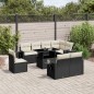 vidaXL Set de sofás de jardín 8 piezas y cojines ratán sintético negro vidaXL Set de sofás de jardín 8 piezas y cojines ratán sintético negro