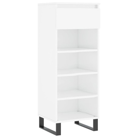 vidaXL Mueble zapatero madera contrachapada blanco brillo 40x36x105 cm
