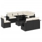 vidaXL Set de sofás de jardín 8 piezas y cojines ratán sintético negro vidaXL Set de sofás de jardín 8 piezas y cojines ratán sintético negro