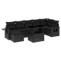 vidaXL Set de sofás de jardín 8 piezas y cojines ratán sintético negro vidaXL Set de sofás de jardín 8 piezas y cojines ratán sintético negro