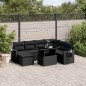 vidaXL Set de sofás de jardín 8 piezas y cojines ratán sintético negro vidaXL Set de sofás de jardín 8 piezas y cojines ratán sintético negro
