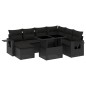vidaXL Set de sofás de jardín 8 piezas y cojines ratán sintético negro vidaXL Set de sofás de jardín 8 piezas y cojines ratán sintético negro