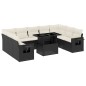 vidaXL Set de sofás de jardín 10 pzas cojines ratán sintético negro vidaXL Set de sofás de jardín 10 pzas cojines ratán sintético negro