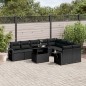 vidaXL Set de sofás de jardín 10 pzas cojines ratán sintético negro vidaXL Set de sofás de jardín 10 pzas cojines ratán sintético negro