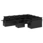 vidaXL Set de sofás de jardín 10 pzas cojines ratán sintético negro vidaXL Set de sofás de jardín 10 pzas cojines ratán sintético negro