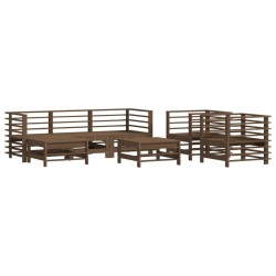 vidaXL Juego de muebles jardín 7 pzas madera maciza pino marrón miel