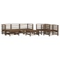 vidaXL Juego de muebles jardín 7 pzas madera maciza pino marrón miel vidaXL Juego de muebles jardín 7 pzas madera maciza pino marrón miel