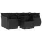 vidaXL Set de sofás de jardín 7 pzas con cojines ratán sintético negro vidaXL Set de sofás de jardín 7 pzas con cojines ratán sintético negro