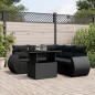vidaXL Set de sofás de jardín 6 piezas y cojines ratán sintético negro vidaXL Set de sofás de jardín 6 piezas y cojines ratán sintético negro