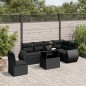 vidaXL Set de sofás de jardín 7 pzas con cojines ratán sintético negro vidaXL Set de sofás de jardín 7 pzas con cojines ratán sintético negro