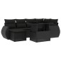 vidaXL Set de sofás de jardín 7 pzas con cojines ratán sintético negro
