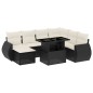 vidaXL Set de sofás de jardín 8 piezas y cojines ratán sintético negro vidaXL Set de sofás de jardín 8 piezas y cojines ratán sintético negro