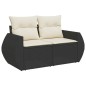 vidaXL Set de sofás de jardín 8 piezas y cojines ratán sintético negro vidaXL Set de sofás de jardín 8 piezas y cojines ratán sintético negro