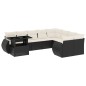 vidaXL Set de sofás de jardín 10 pzas cojines ratán sintético negro vidaXL Set de sofás de jardín 10 pzas cojines ratán sintético negro