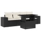 vidaXL Set de muebles de jardín 5 pzas y cojines ratán sintético negro