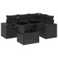 vidaXL Set de muebles de jardín 5 pzas y cojines ratán sintético negro vidaXL Set de muebles de jardín 5 pzas y cojines ratán sintético negro